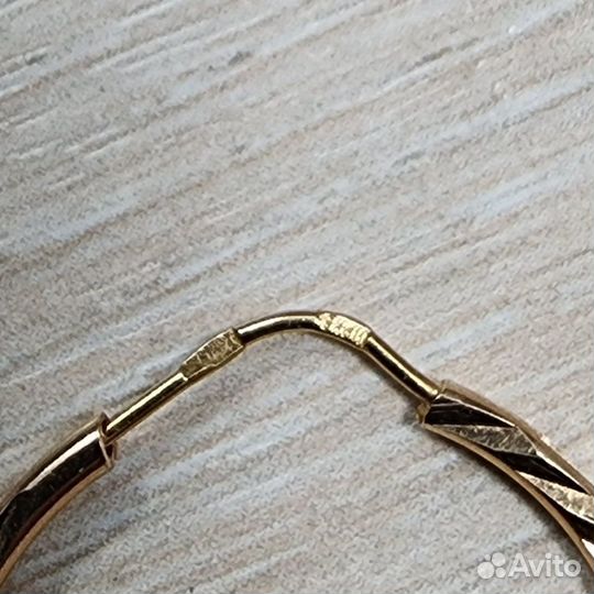 Золотые серьги кольца 585 пробы