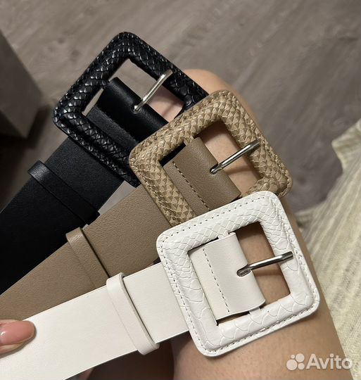 Ремень женский широкий 4,5 см с квадратной пряжкой