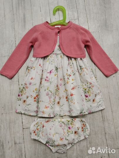 Платье с буфами для девочки next 86