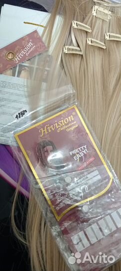 Волосы на заколках блонд