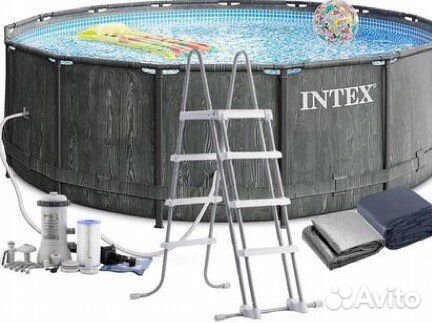 26742 Каркасный бассейн Prism Frame 457х122см Greу