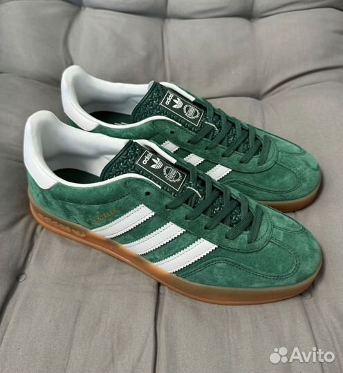 Кеды Adidas Gazelle Indoor зеленые в наличии