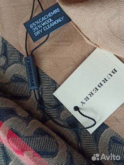 Палантин Шарф Burberry двусторонний бежевый новый
