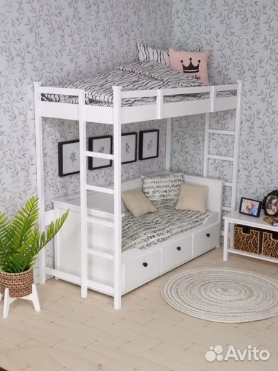 Кровать-чердак для кукол барби, кукольная мебель