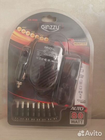 Адаптер питания для ноутбука Ginzzu GA-4080 авто