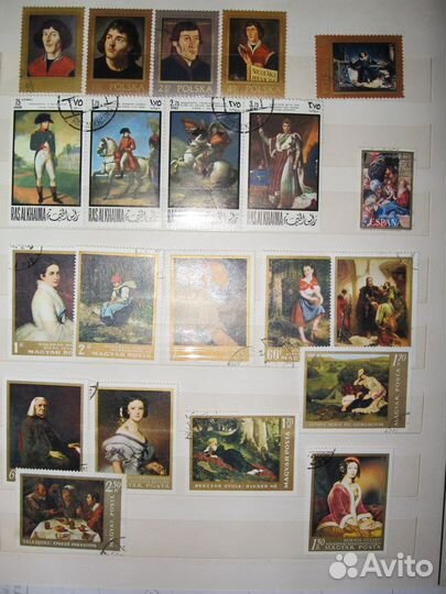 Почтовые марки (зарубежные) - живопись гаш. Ч. 2