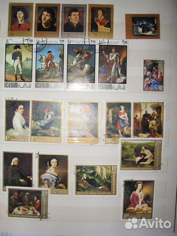 Почтовые марки (зарубежные) - живопись гаш. Ч. 2