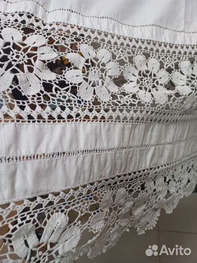 Покрывало накидка хлопок кружева старина