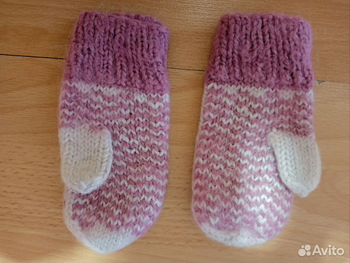 Детские шерстяные варежки