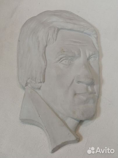 Портрет Высоцкого барельеф гипс винтаж