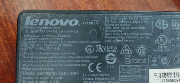 Блок питания для ноутбука lenovo Оригинал