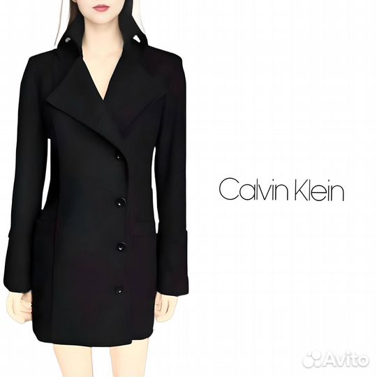 Calvin Klein шерстяное пальто с кашемиром S