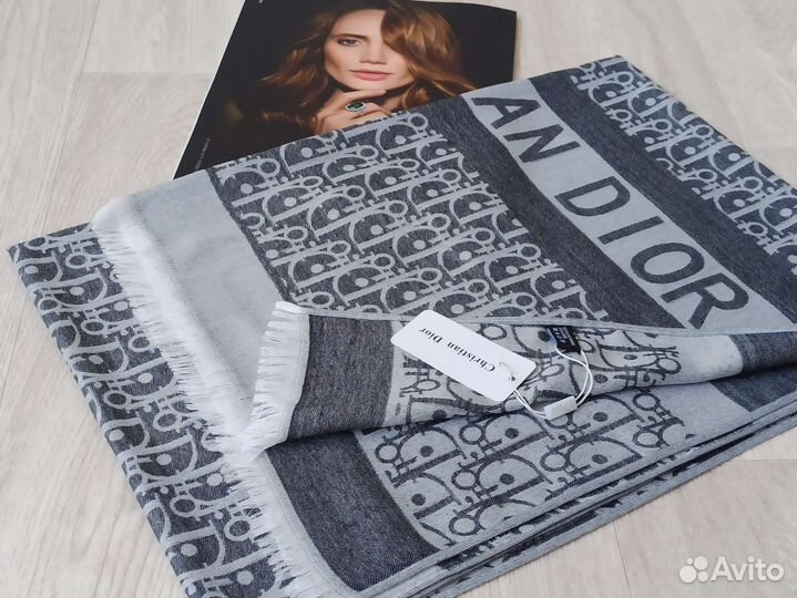 Палантин Кашемир черный Christian Dior 8 цветов