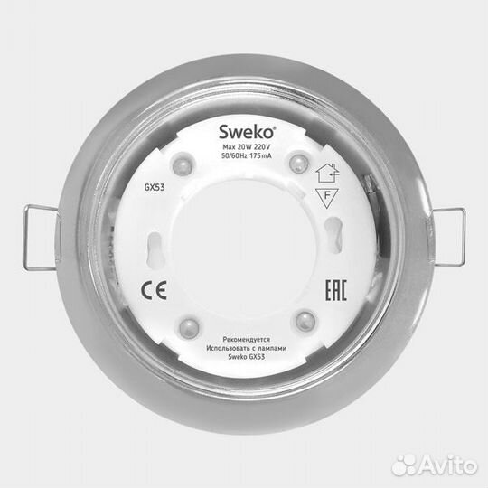 Светильник встраиваемый Sweko sdot-D101H18-GX53-CR