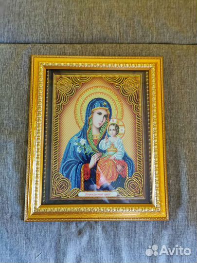 Икона Божией матери из мозаики
