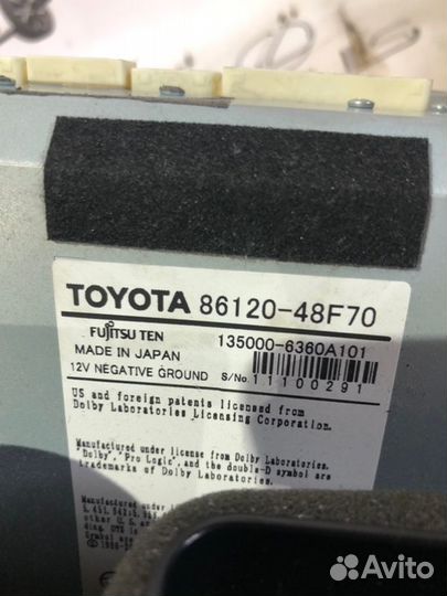 Магнитола Lexus Rx 350 DBA-GGL10W 2GR-FE 2009