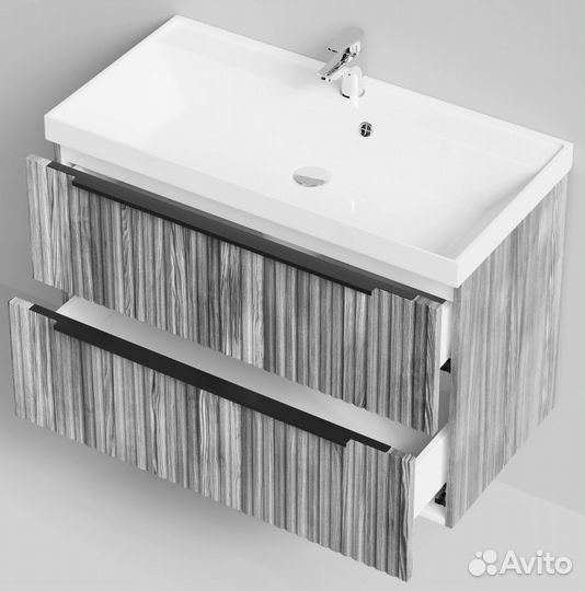 Тумба с раковиной Дольчи 90см Подвесной, Лиственни