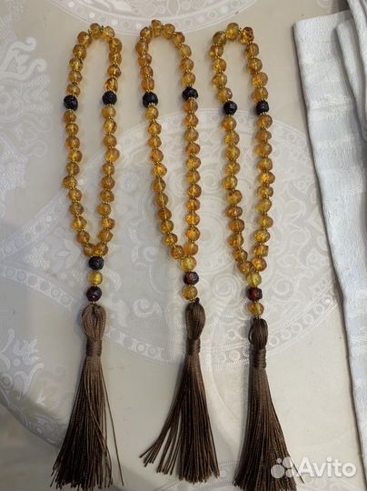 Бусы янтарь