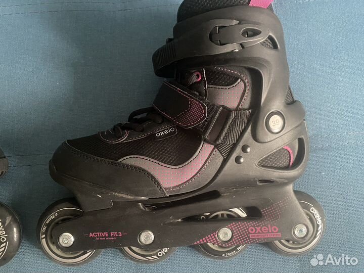 Роликовые коньки размер 39 Oxelo fit3 с защитой
