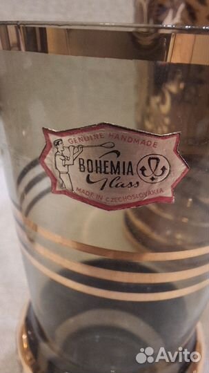 Кувшин и шесть стаканов Богемия. Чехословакия