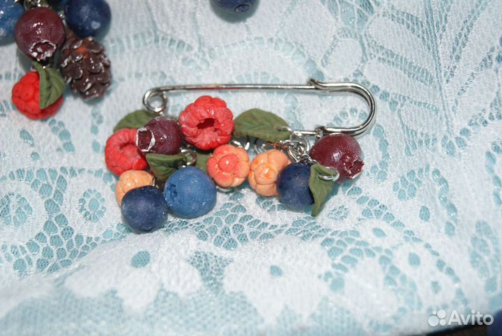 Сувенир. Ягоды. Брошь, подвеска