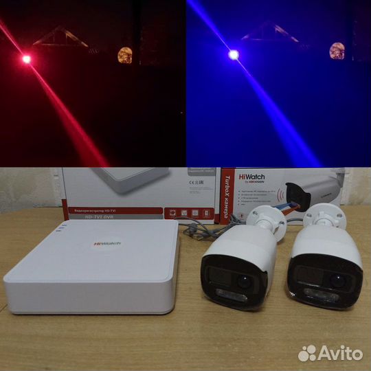 Комплект видеонаблюдения с защитой территории