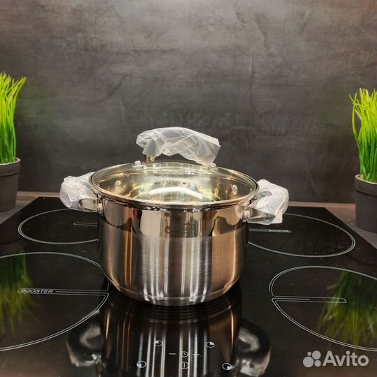 Кастрюля с крышкой из нержавеющей стали 2 предмета