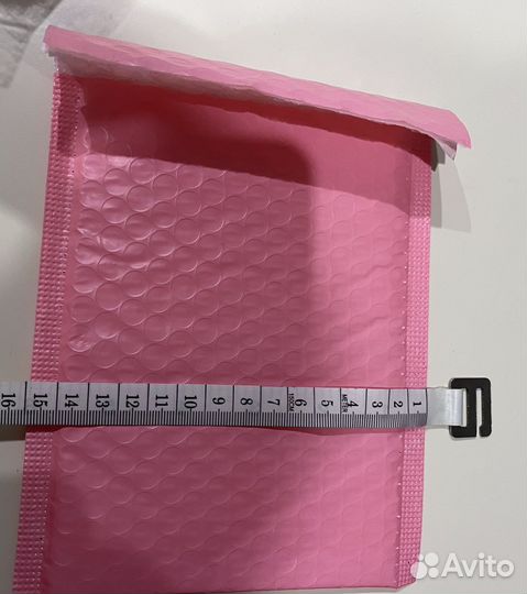 Пакеты с пупыркой, конверт розовый с клеевым