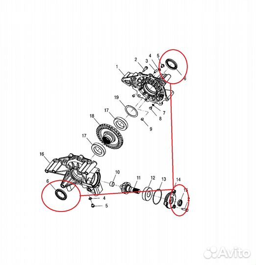 Сальники задн редуктора Polaris Sportsman 600/700
