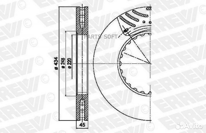 Errevi 713733 ER713733 диск тормозной передний 434