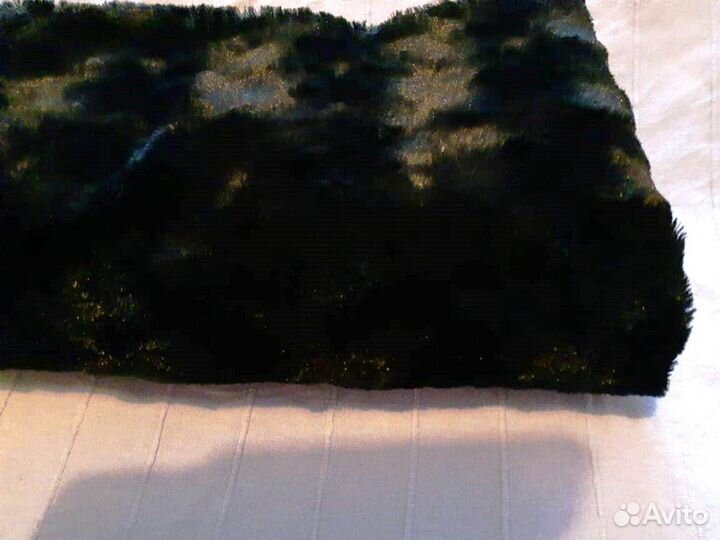 Шарф из искусственного меха. Черный. Длина 155 см