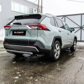 Защита заднего бампера d57 серебристая Toyota Rav