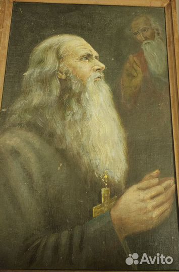 Старинная картина маслом на холсте