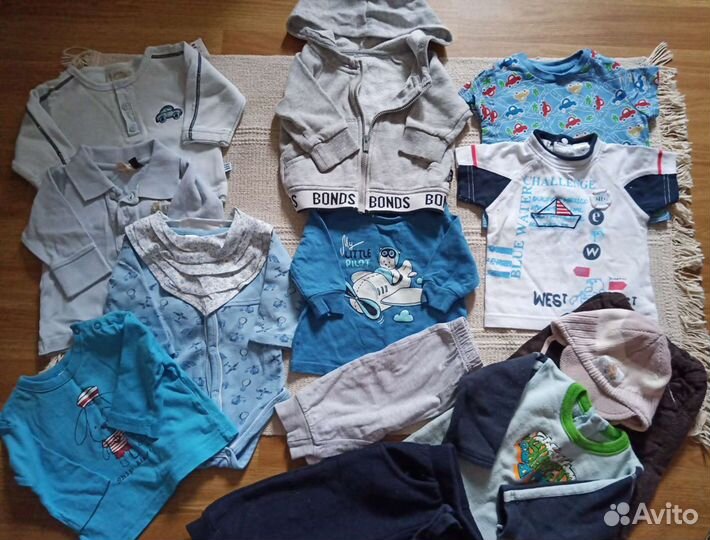 Одежда на мальчика пакетом р 62-68(0+) 15 шт