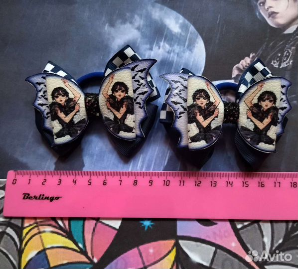 Уэнсдей бантики на резинке