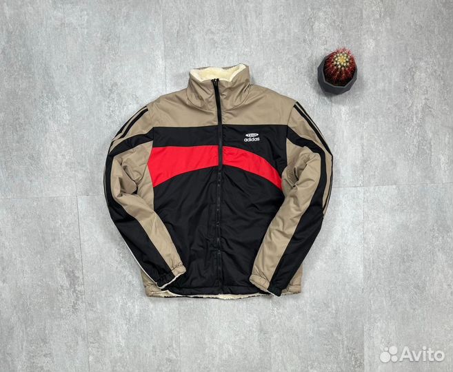 Весенняя куртка Adidas двусторонняя барашек