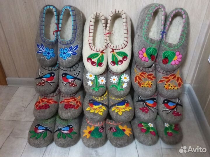 Валяные тапочки женские