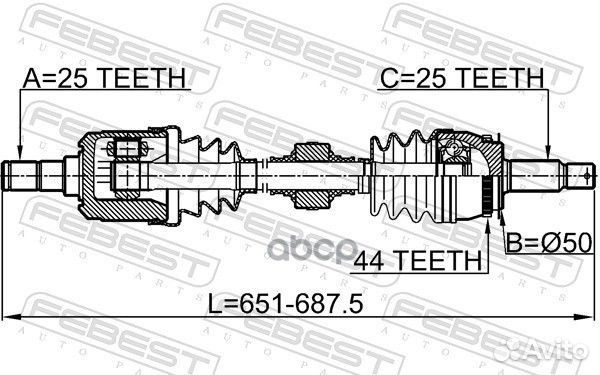 Привод левый Hyundai Elantra/Coupe 00 1214camtlh