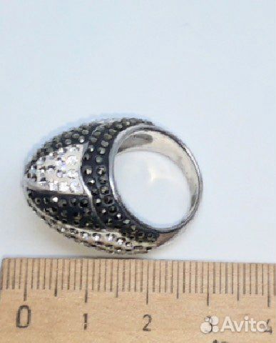 Кольцо - кристаллы - Серебро 925 - Винтаж