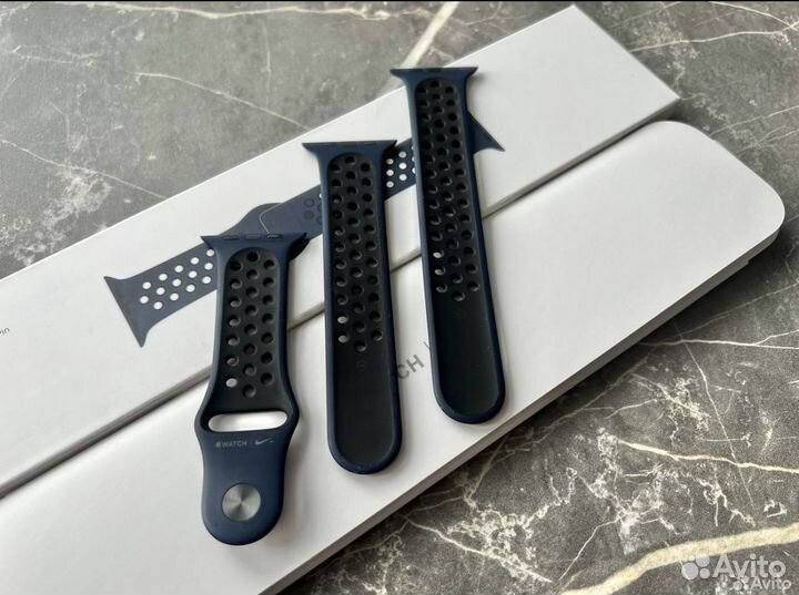 Синий ремешок apple watch nike