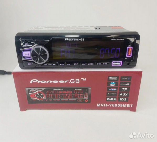 Магнитола pioneer aux/bluetooth/usb