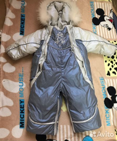 Конверт-комбинезон-трансформер с меховой опушкой