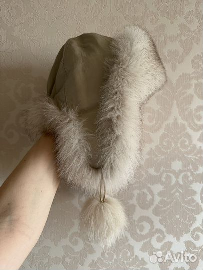 Шапка ушанка натуральный мех женская