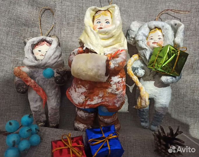 Ватные елочные игрушки (Авторская работа)