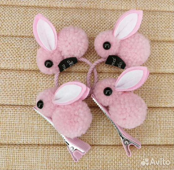 Заколки и резинки Зайки (пара)