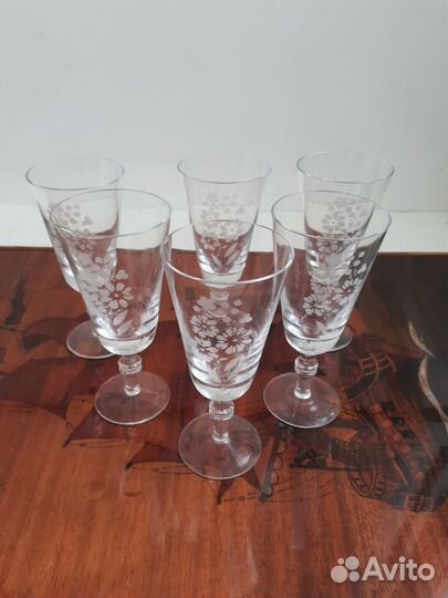 Набор хрустальных фужеров 1970-е СССР