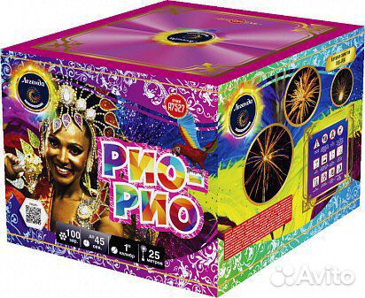 Фейерверк «Рио-Рио» 1’/100 залпов (салют) А7527