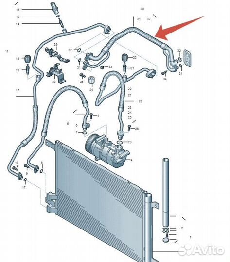 Трубка кондиционера Volkswagen Tiguan allspace