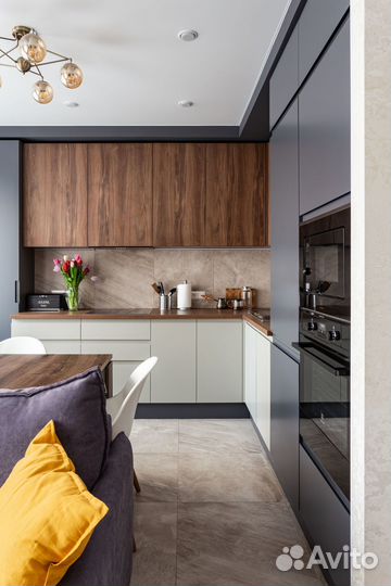 Кухня с буфетом под заказ по дизайну