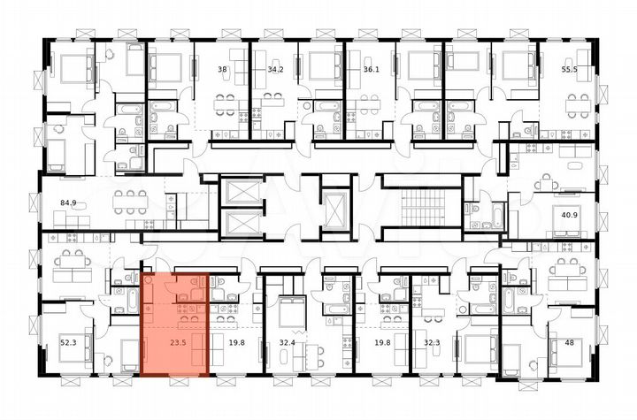 Квартира-студия, 23,5 м², 11/25 эт.
